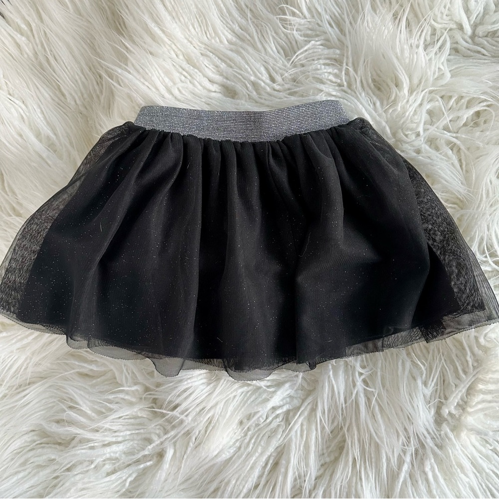 Hanna Andersson Toddler Girls Glittery Black Tulle Skirt Size 2T